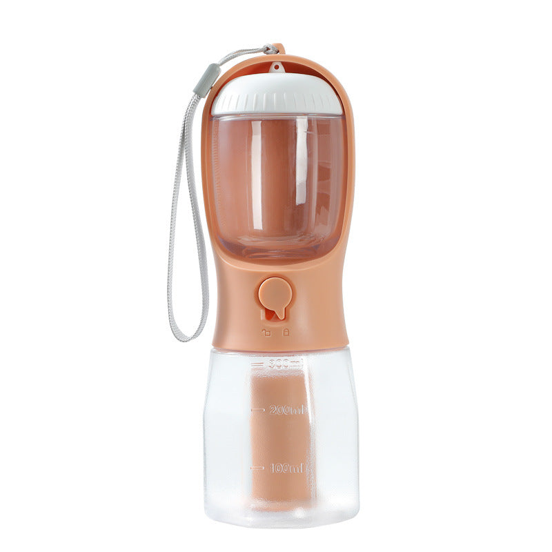3-in-1 Portable Dog Water Bottle with Food & Waste Bag Dispenser — Leak-Proof Travel Pet Water Cup