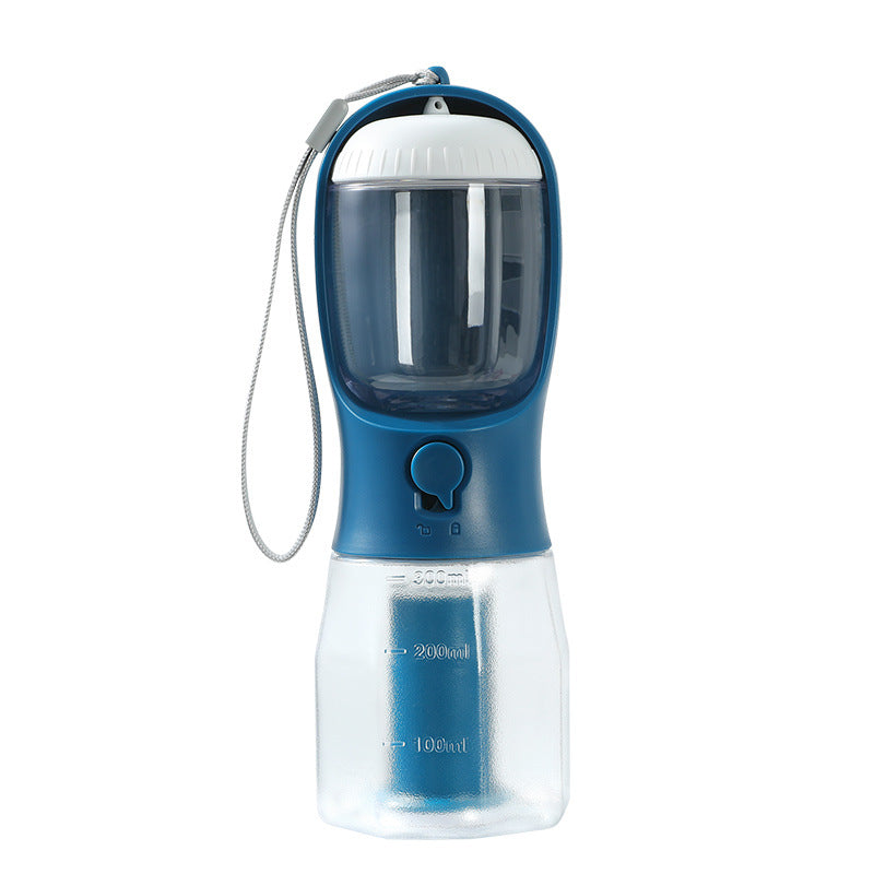 3-in-1 Portable Dog Water Bottle with Food & Waste Bag Dispenser — Leak-Proof Travel Pet Water Cup