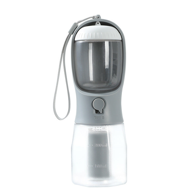 3-in-1 Portable Dog Water Bottle with Food & Waste Bag Dispenser — Leak-Proof Travel Pet Water Cup