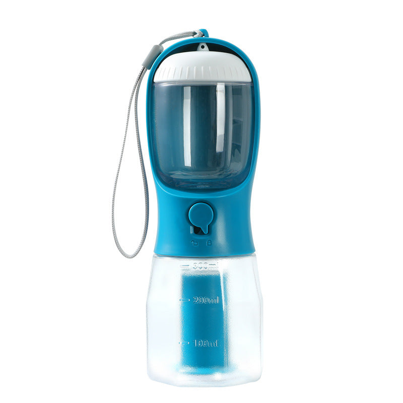 3-in-1 Portable Dog Water Bottle with Food & Waste Bag Dispenser — Leak-Proof Travel Pet Water Cup