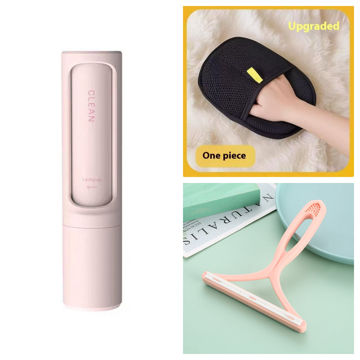 2-in-1 Self-Cleaning Pet Hair Remover Brush — Reusable Lint Roller for Dog & Cat Fur on Clothes, Furniture & Bedding