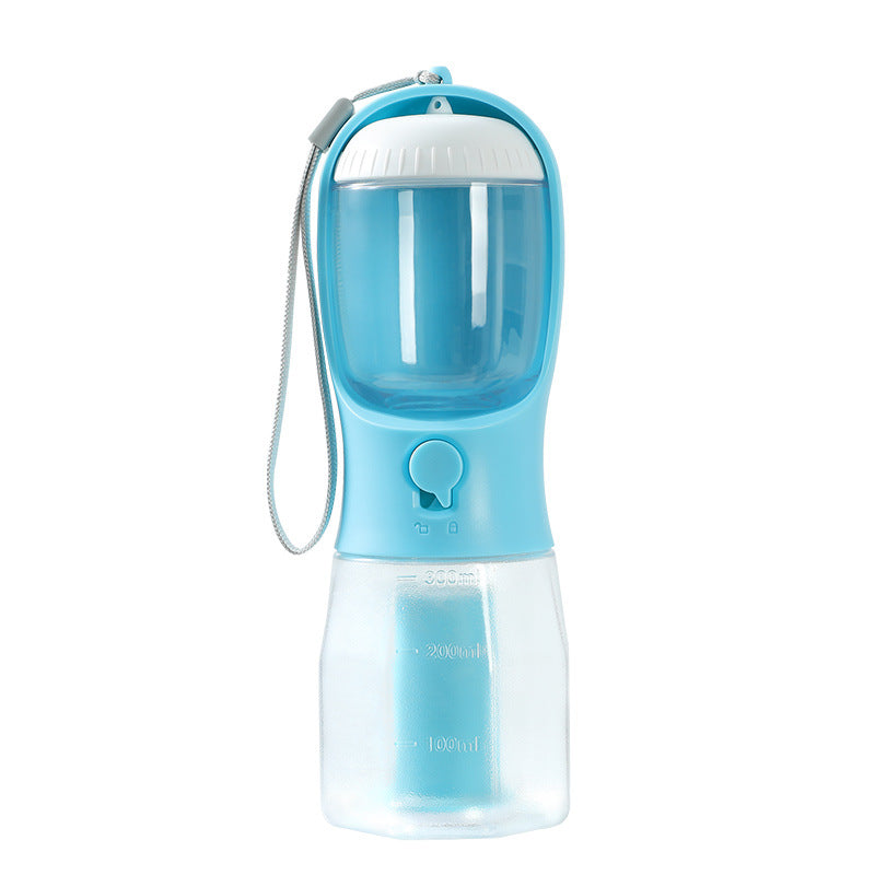 3-in-1 Portable Dog Water Bottle with Food & Waste Bag Dispenser — Leak-Proof Travel Pet Water Cup