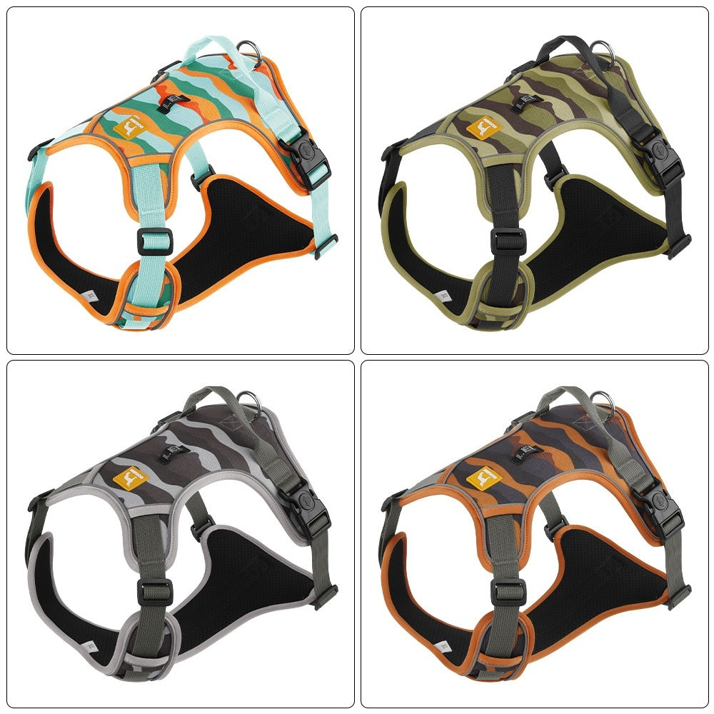 Reflective Dog Harness with Handle — No-Pull Chest & Back Clip, Adjustable Fit for Small, Medium & Large Dogs