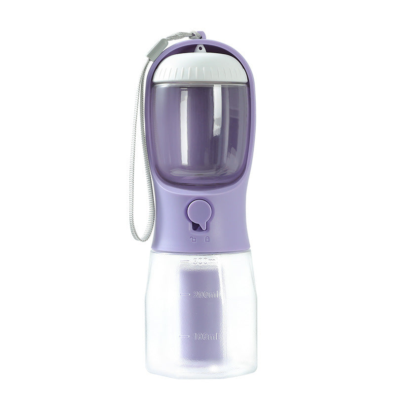 3-in-1 Portable Dog Water Bottle with Food & Waste Bag Dispenser — Leak-Proof Travel Pet Water Cup