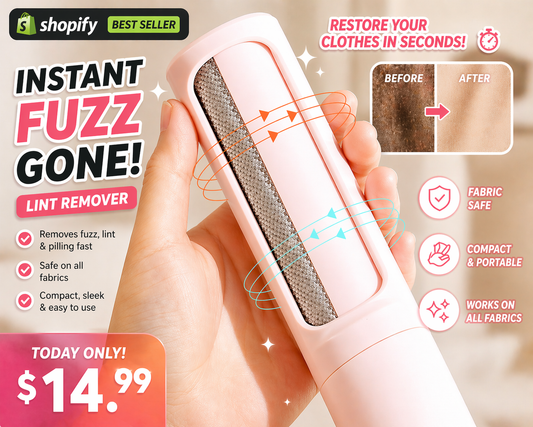 2-in-1 Self-Cleaning Pet Hair Remover Brush — Reusable Lint Roller for Dog & Cat Fur on Clothes, Furniture & Bedding