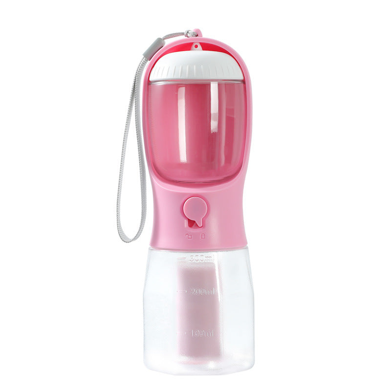3-in-1 Portable Dog Water Bottle with Food & Waste Bag Dispenser — Leak-Proof Travel Pet Water Cup