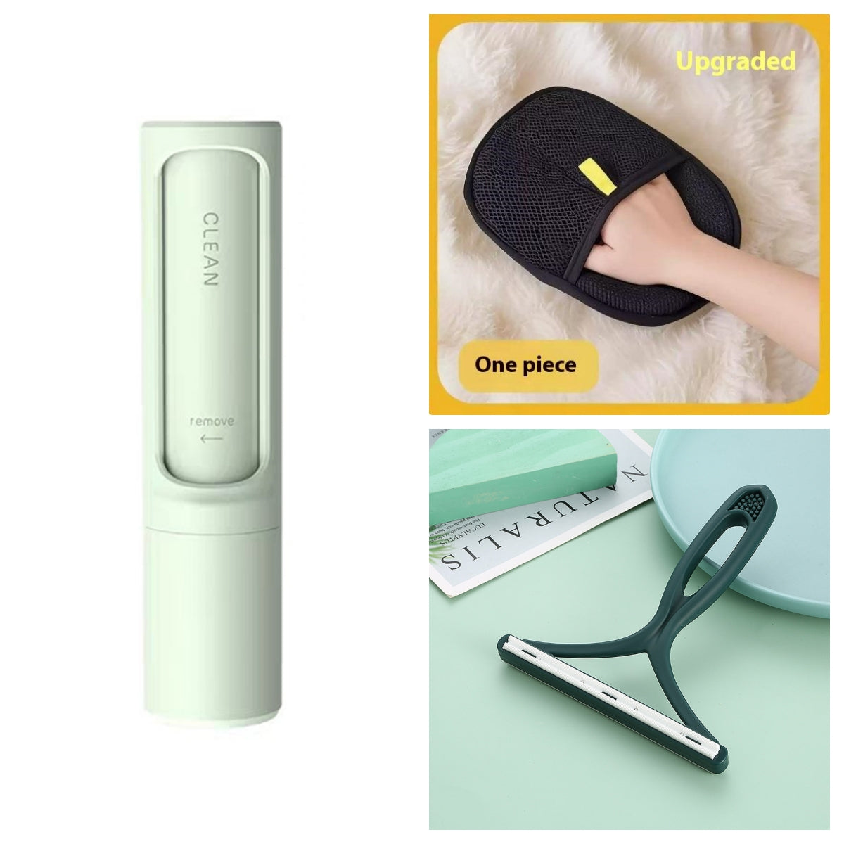 2-in-1 Self-Cleaning Pet Hair Remover Brush — Reusable Lint Roller for Dog & Cat Fur on Clothes, Furniture & Bedding