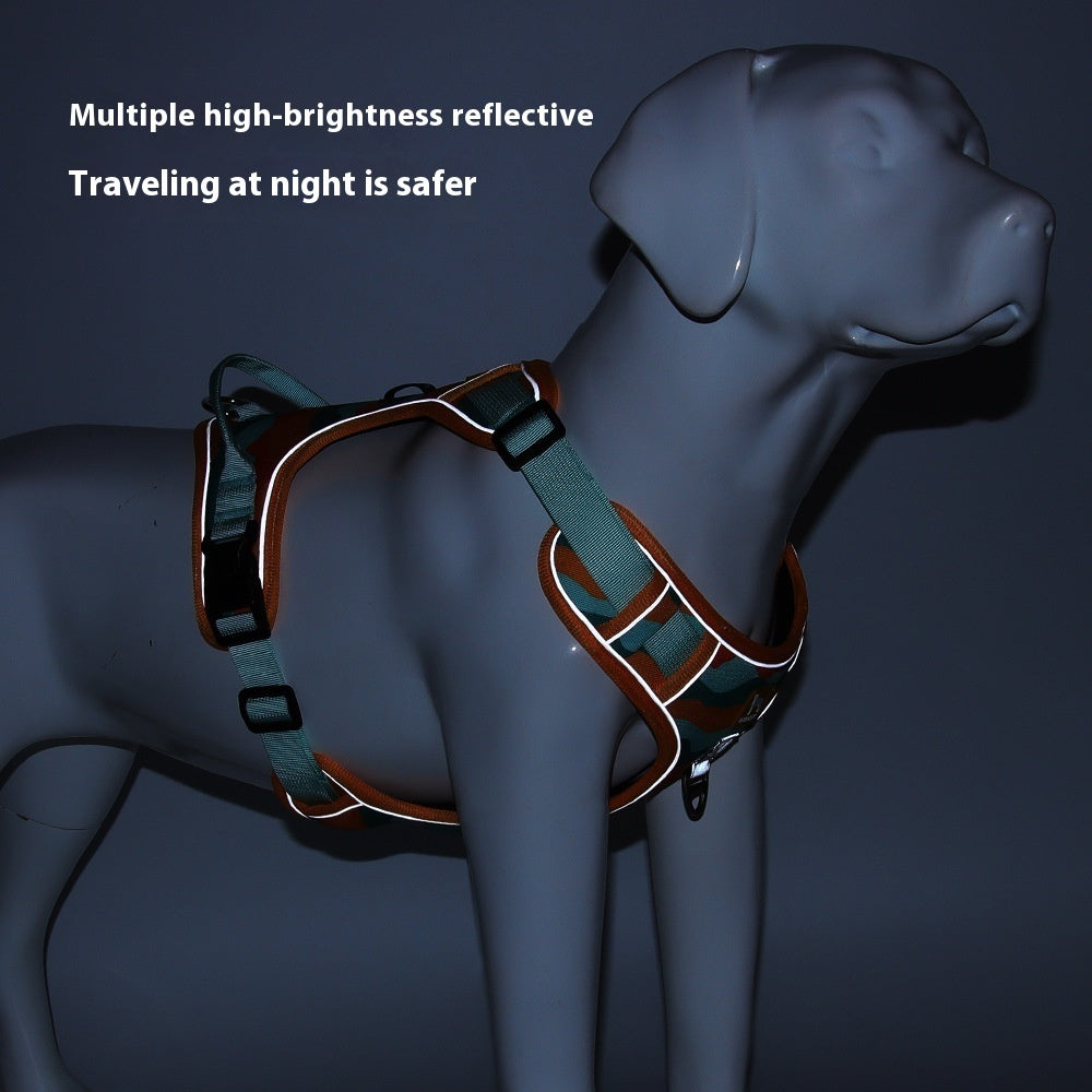 Reflective Dog Harness with Handle — No-Pull Chest & Back Clip, Adjustable Fit for Small, Medium & Large Dogs