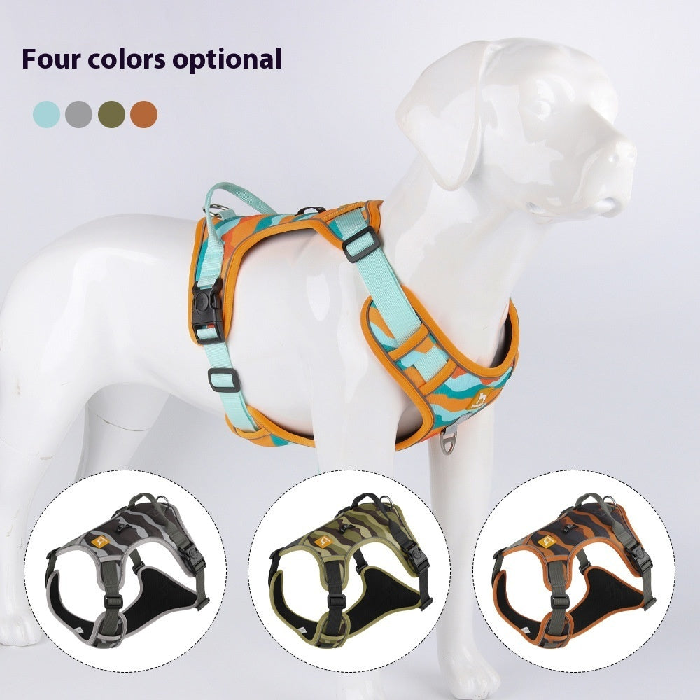 Reflective Dog Harness with Handle — No-Pull Chest & Back Clip, Adjustable Fit for Small, Medium & Large Dogs